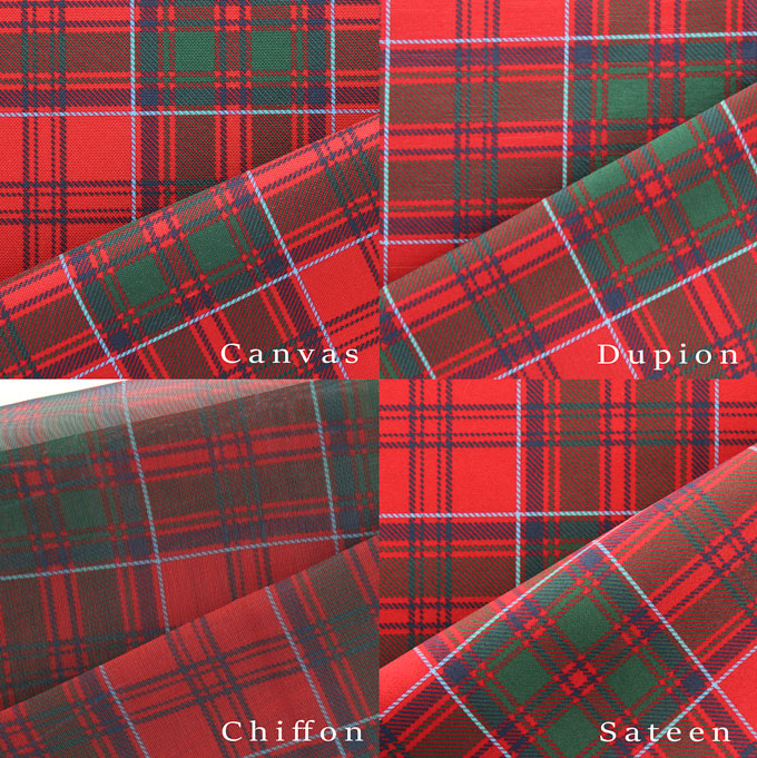 Fabric Panels, in Choice of 4 Materials, Any Grant Tartan